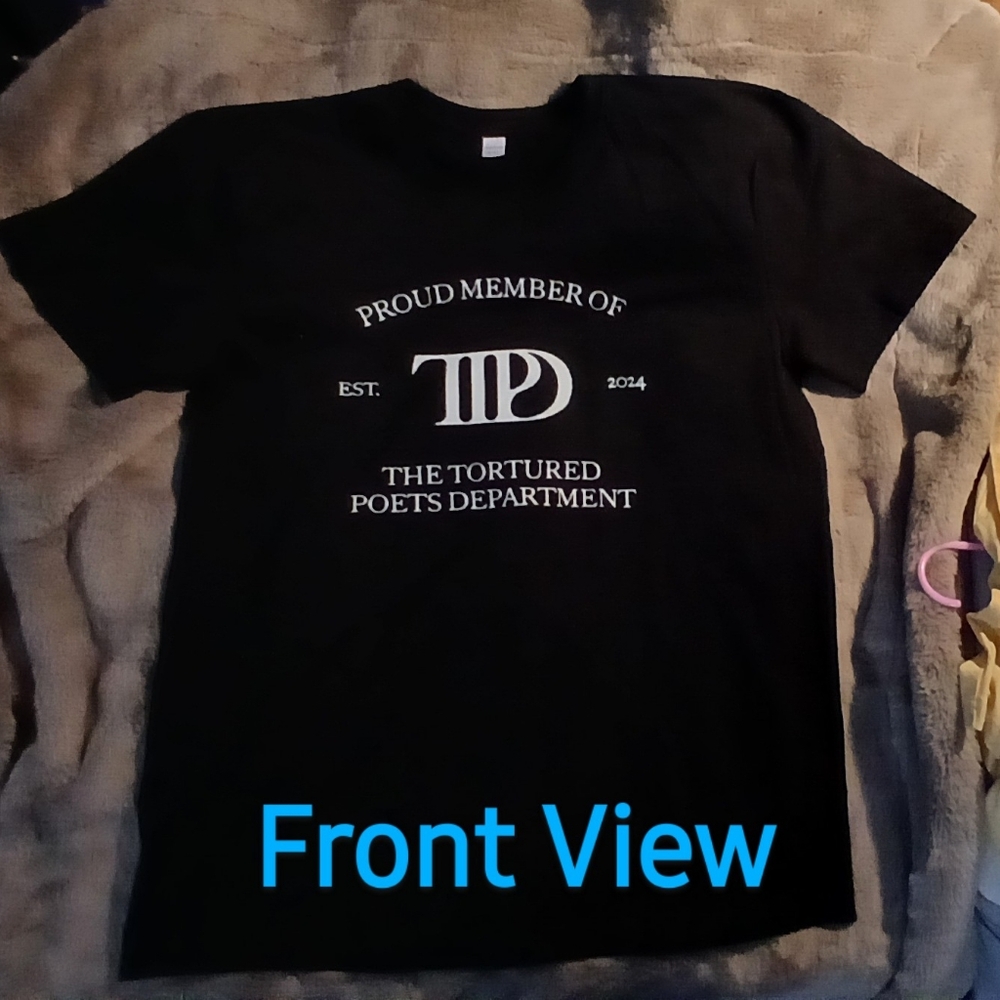 Taylor Swift Black Cotton T-Shirt - Proud Member of TTPD, Size XXL